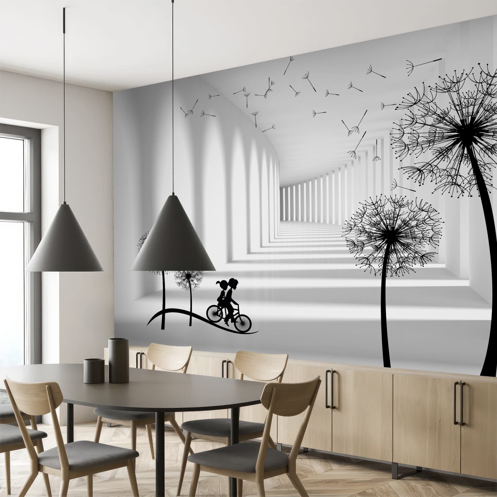 Fototapeta padajú púpavy odviate vetrom