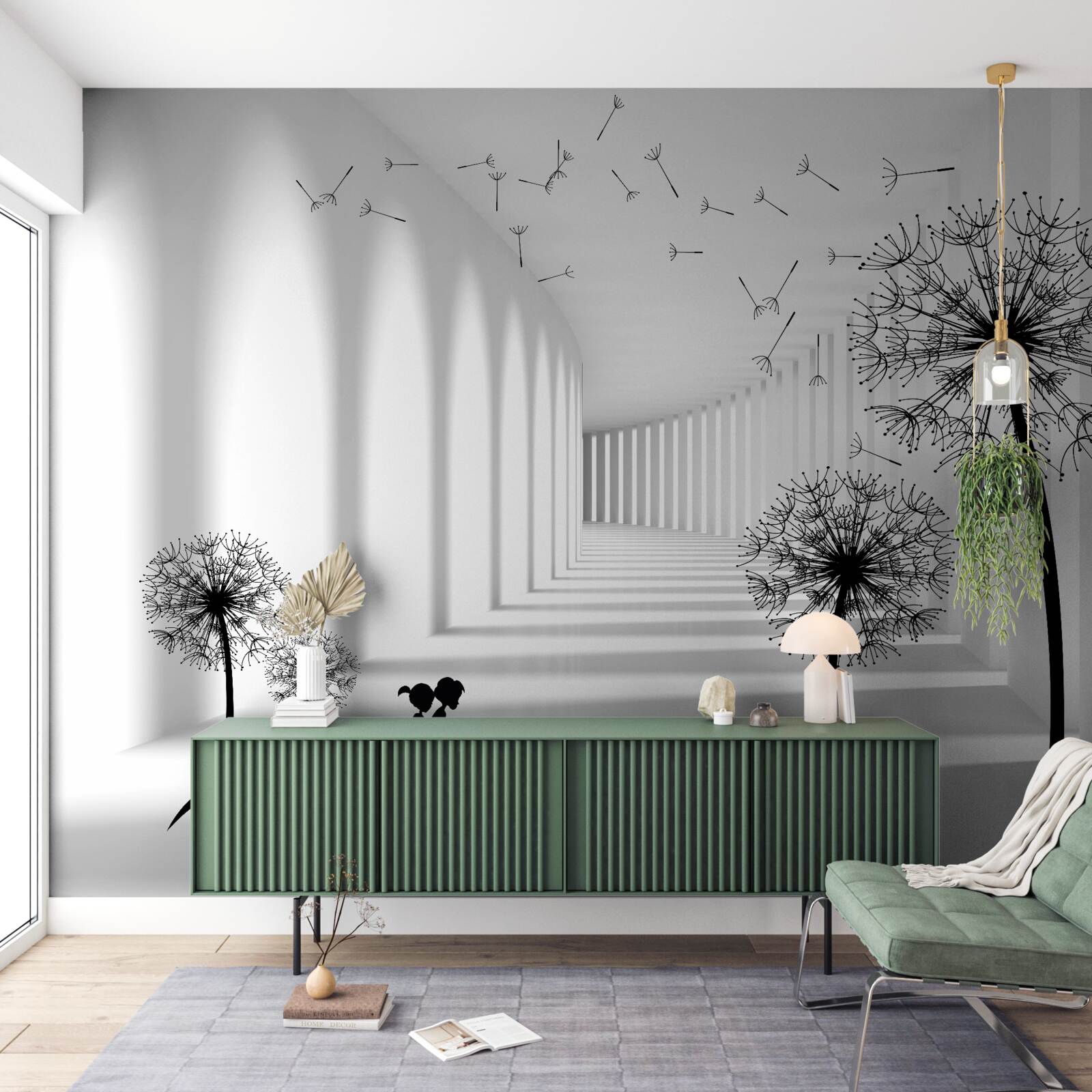 Fototapeta padajú púpavy odviate vetrom