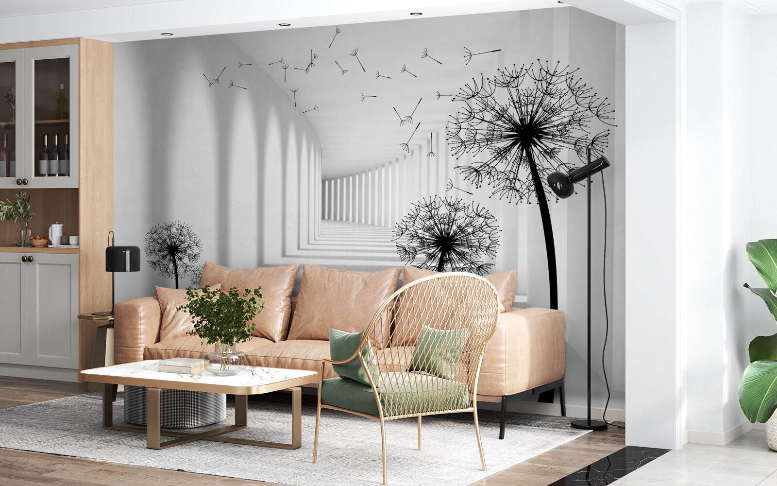 Fototapeta padajú púpavy odviate vetrom