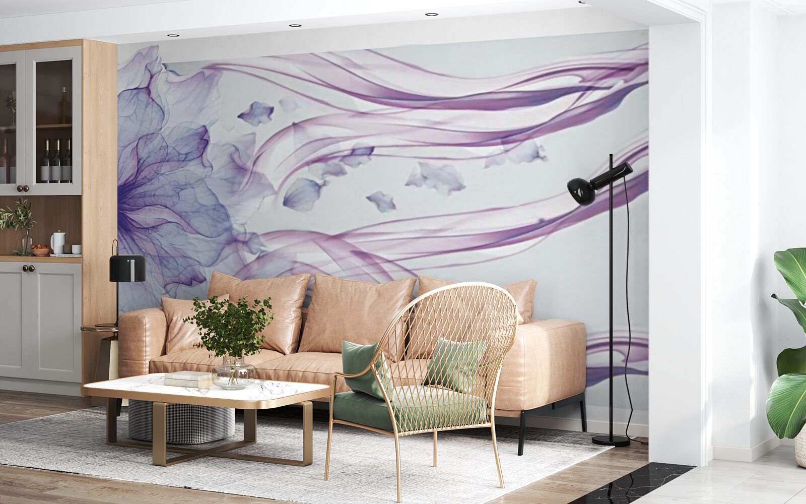 Fototapeta kvet s priehľadnou modrou pod vodnou hladinou