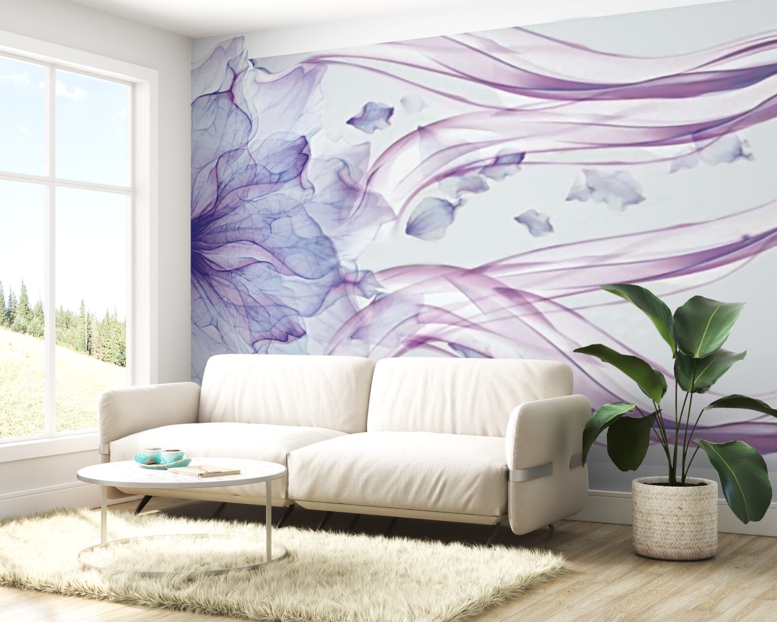 Fototapeta kvet s priehľadnou modrou pod vodnou hladinou