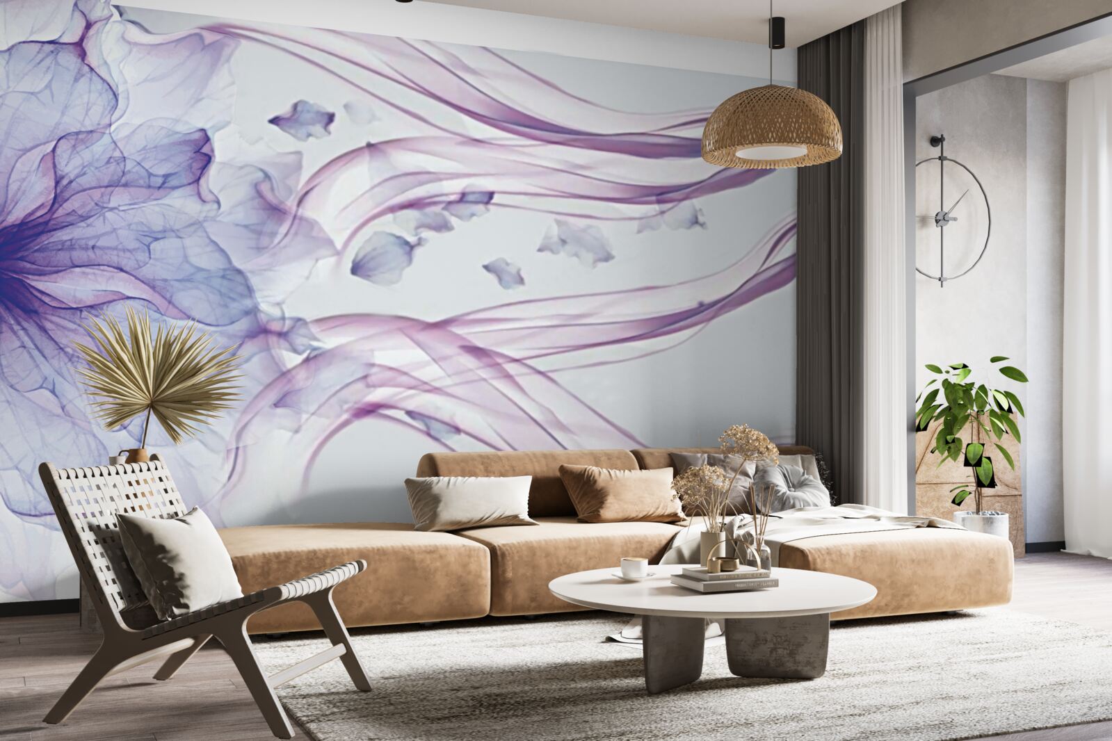 Fototapeta kvet s priehľadnou modrou pod vodnou hladinou