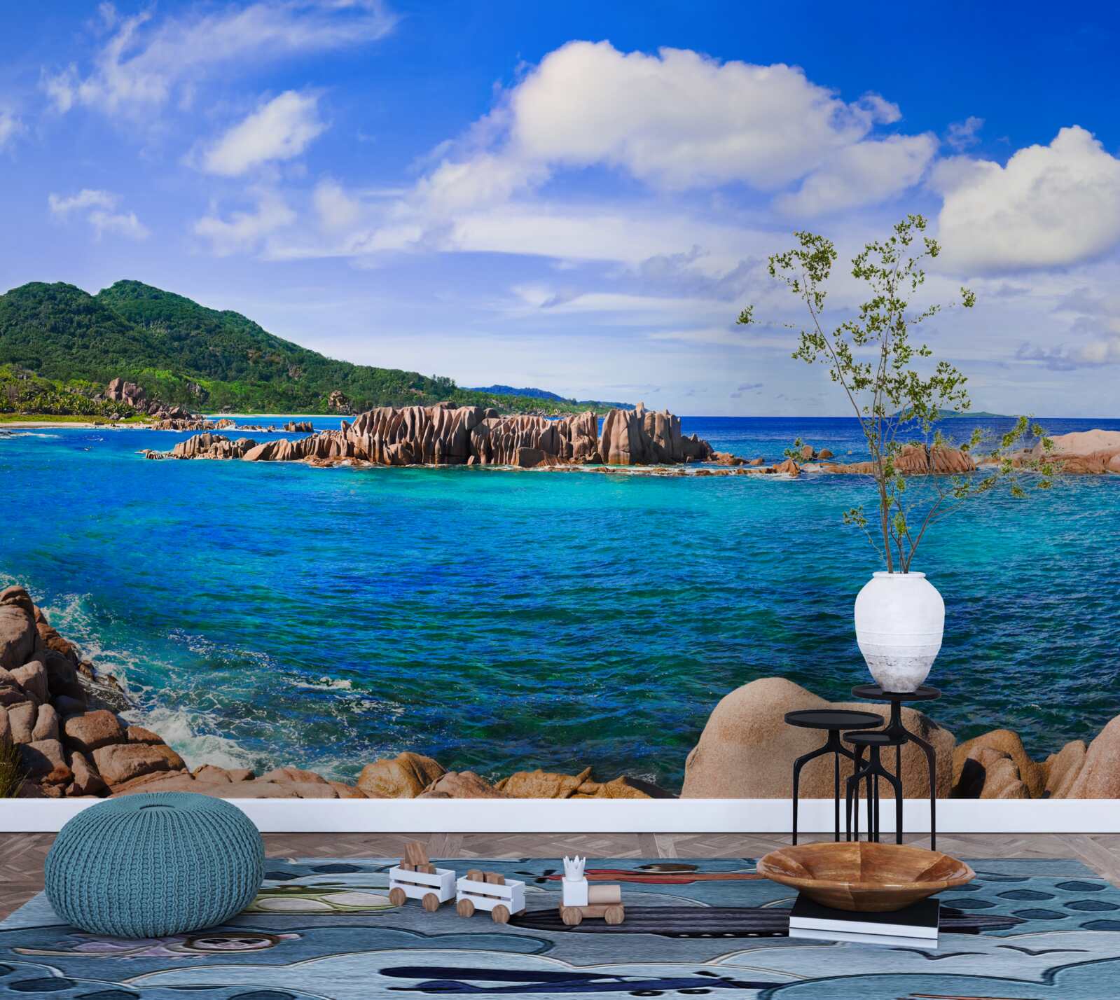 Fototapeta útesy v blízkosti azúrového oceánu