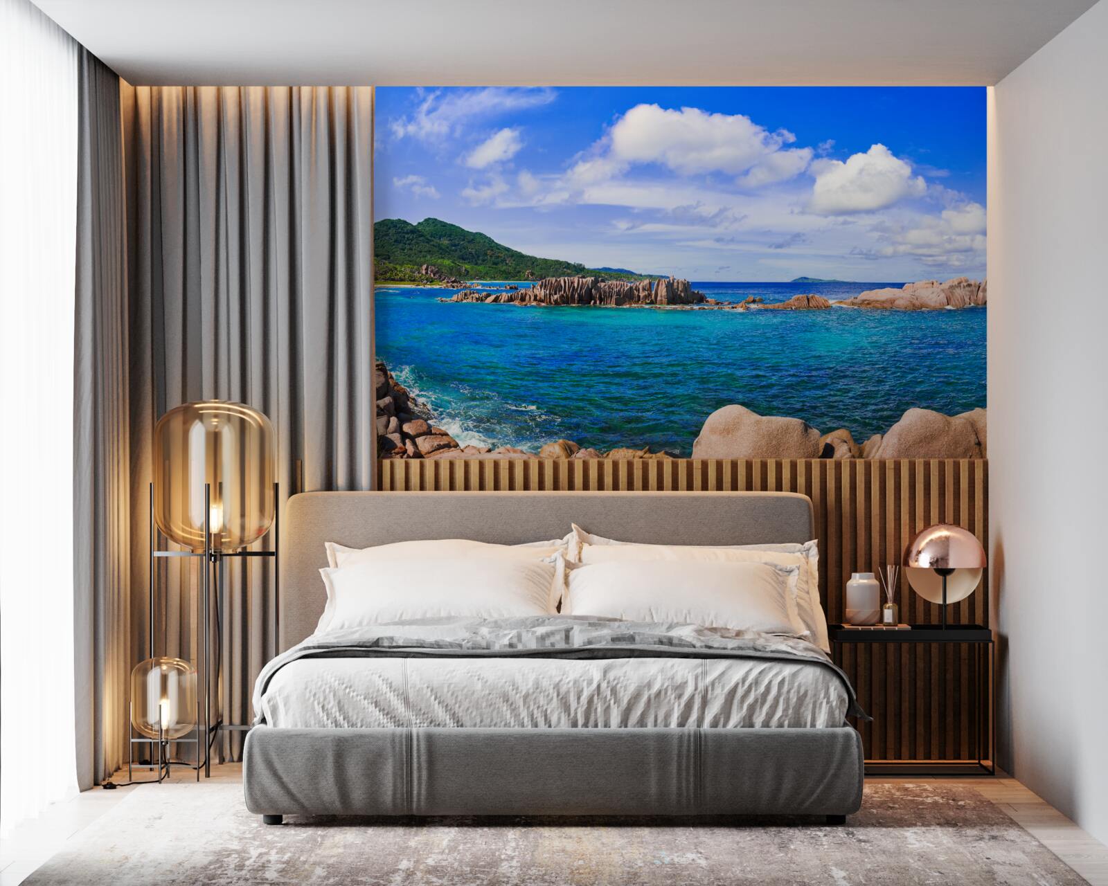 Fototapeta útesy v blízkosti azúrového oceánu