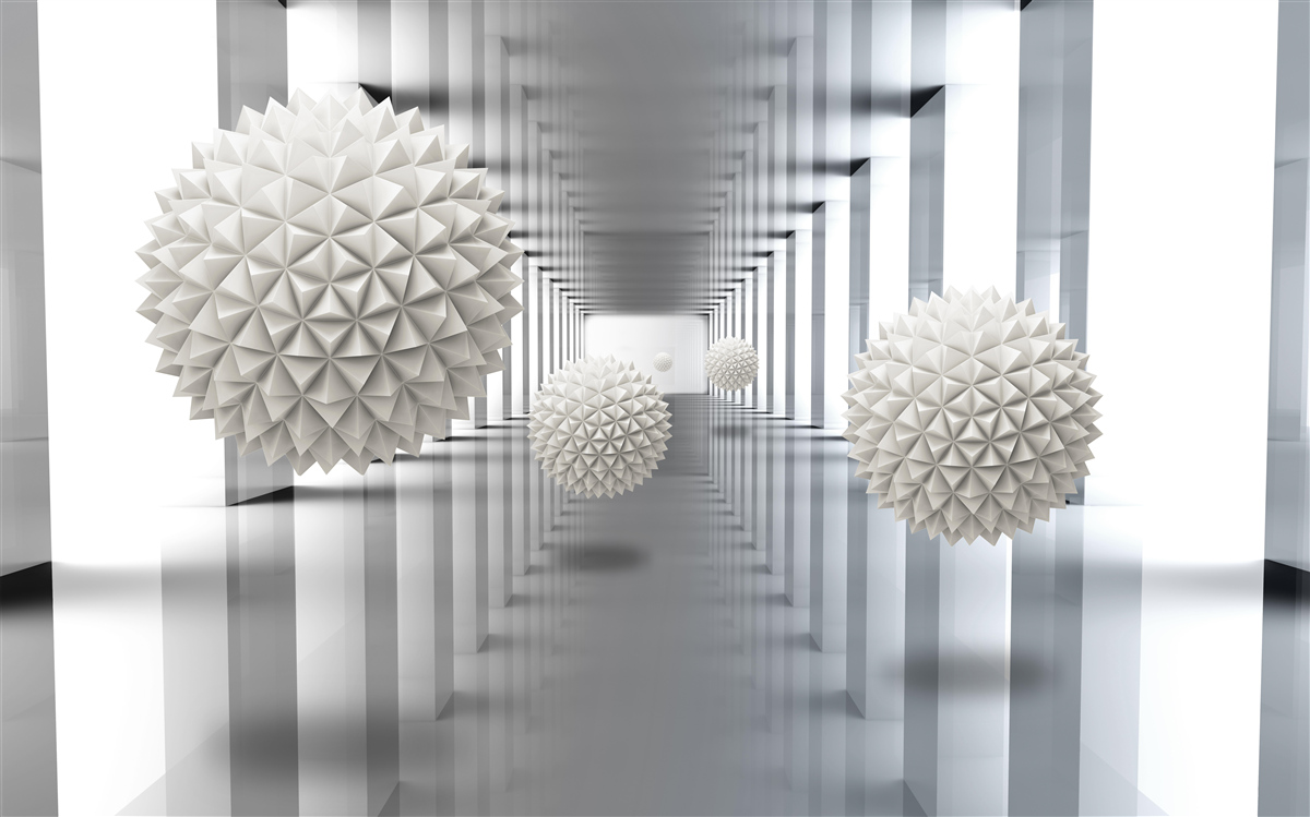 Fototapeta perspektívny tunel, osvetlený a ozdobený balónmi