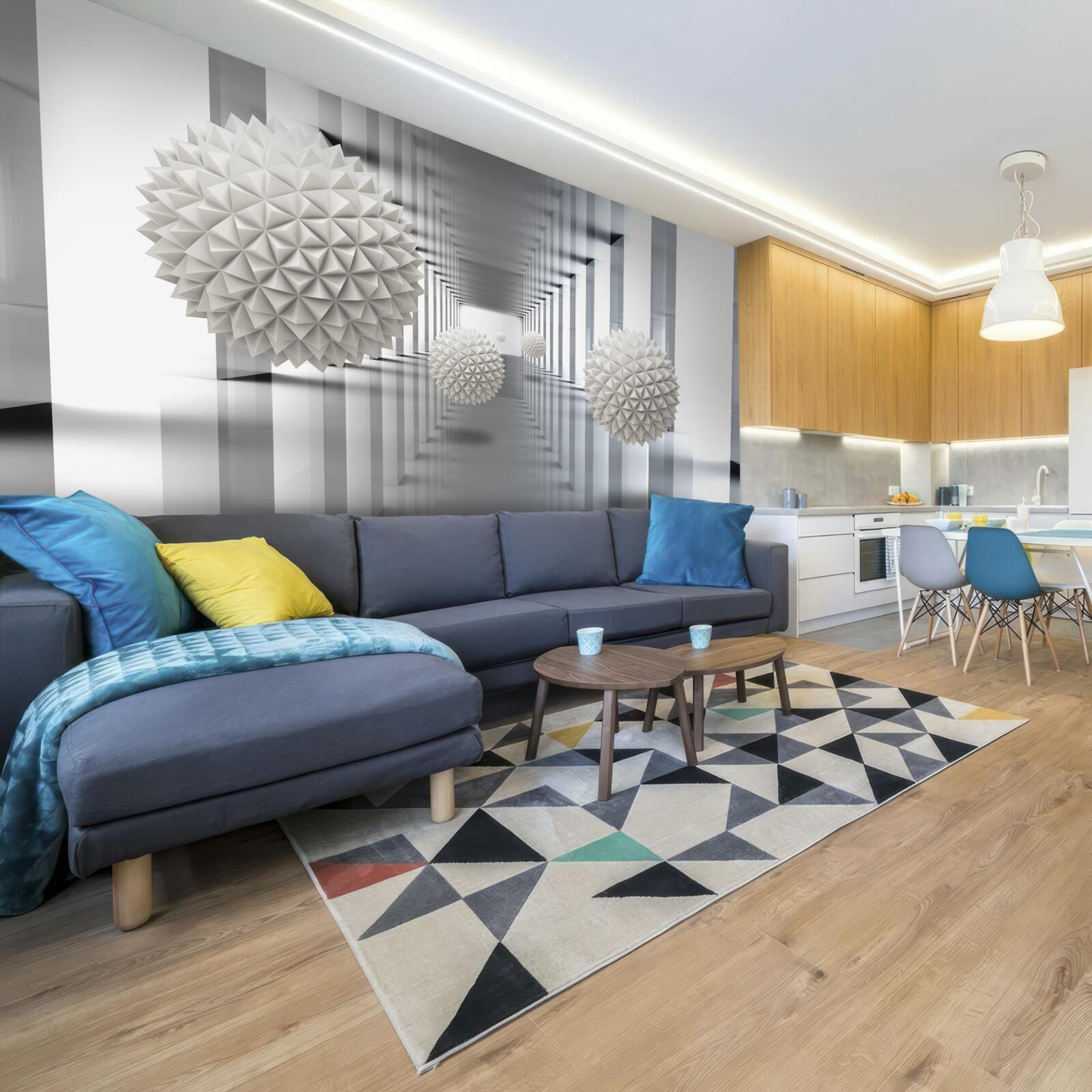 Fototapeta perspektívny tunel, osvetlený a ozdobený balónmi