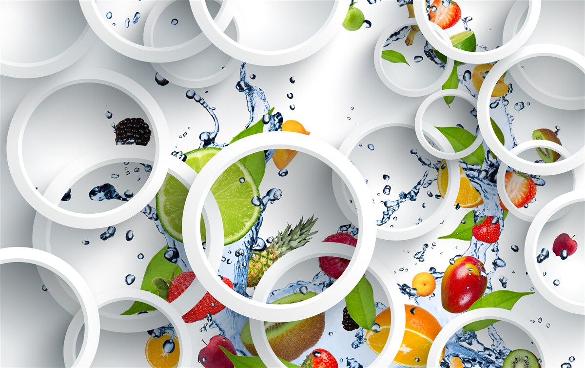 Fototapeta okrúhle kvapky vody na letnom ovocí