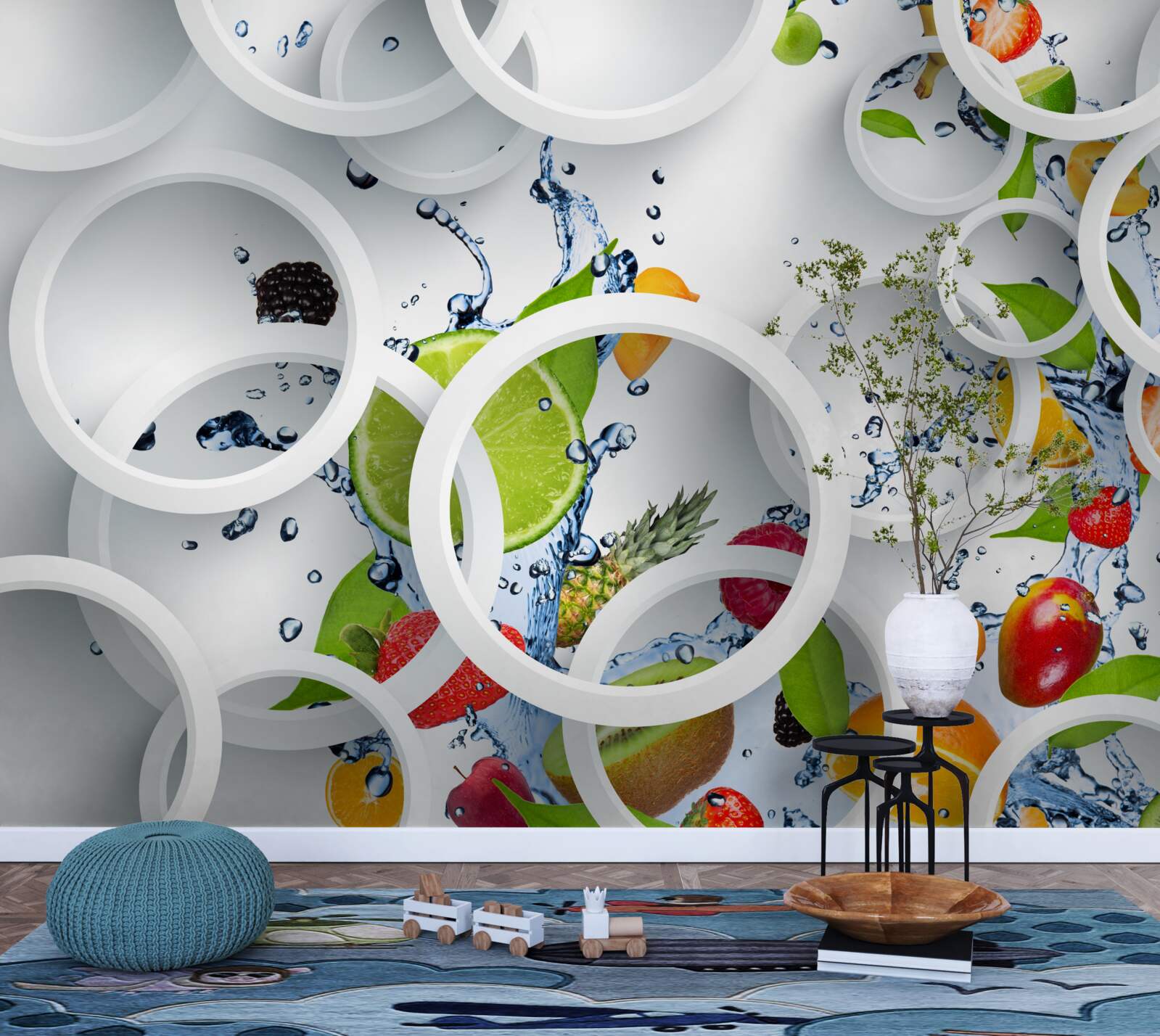 Fototapeta okrúhle kvapky vody na letnom ovocí