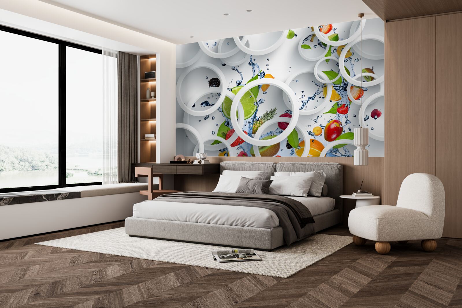 Fototapeta okrúhle kvapky vody na letnom ovocí