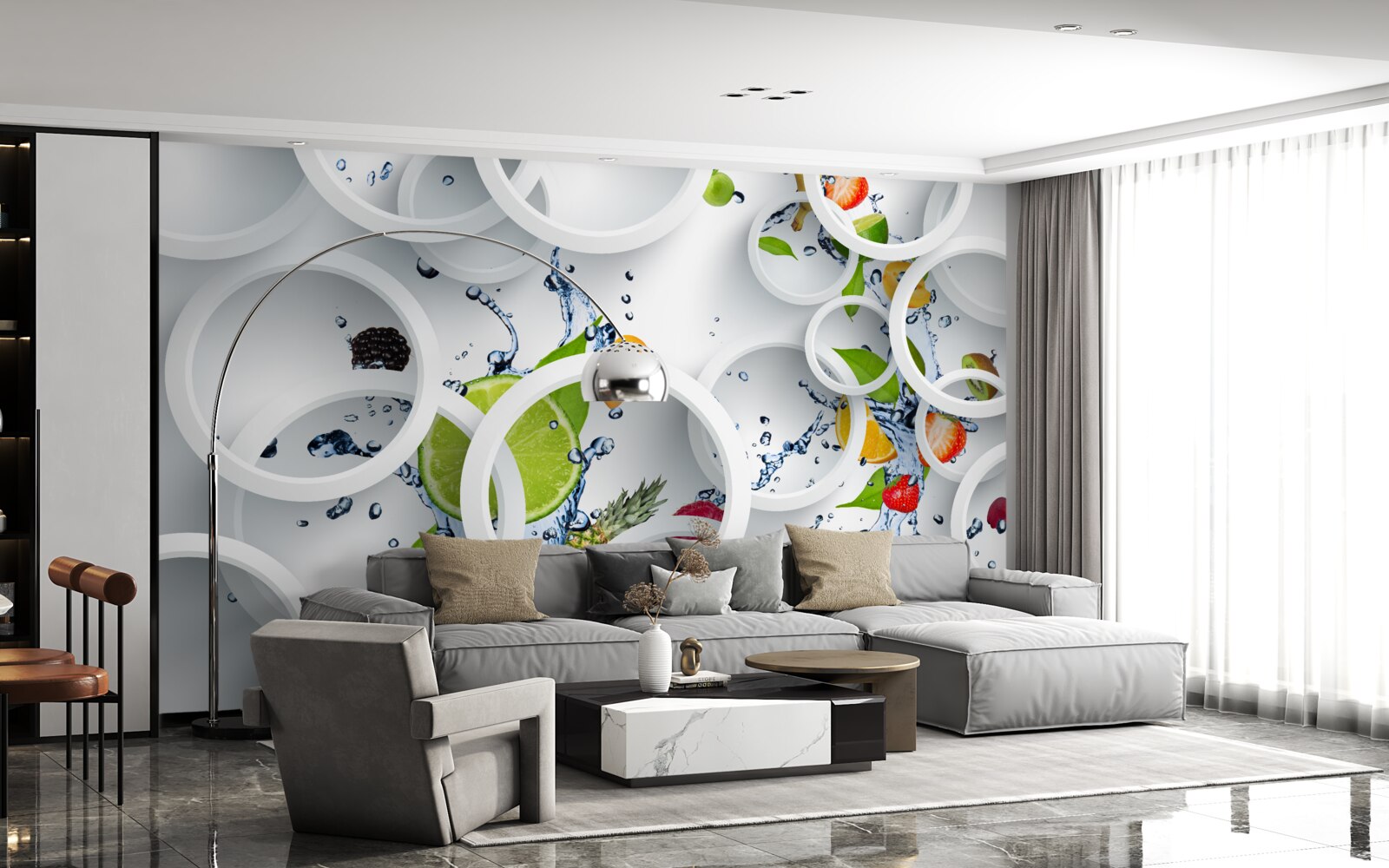 Fototapeta okrúhle kvapky vody na letnom ovocí