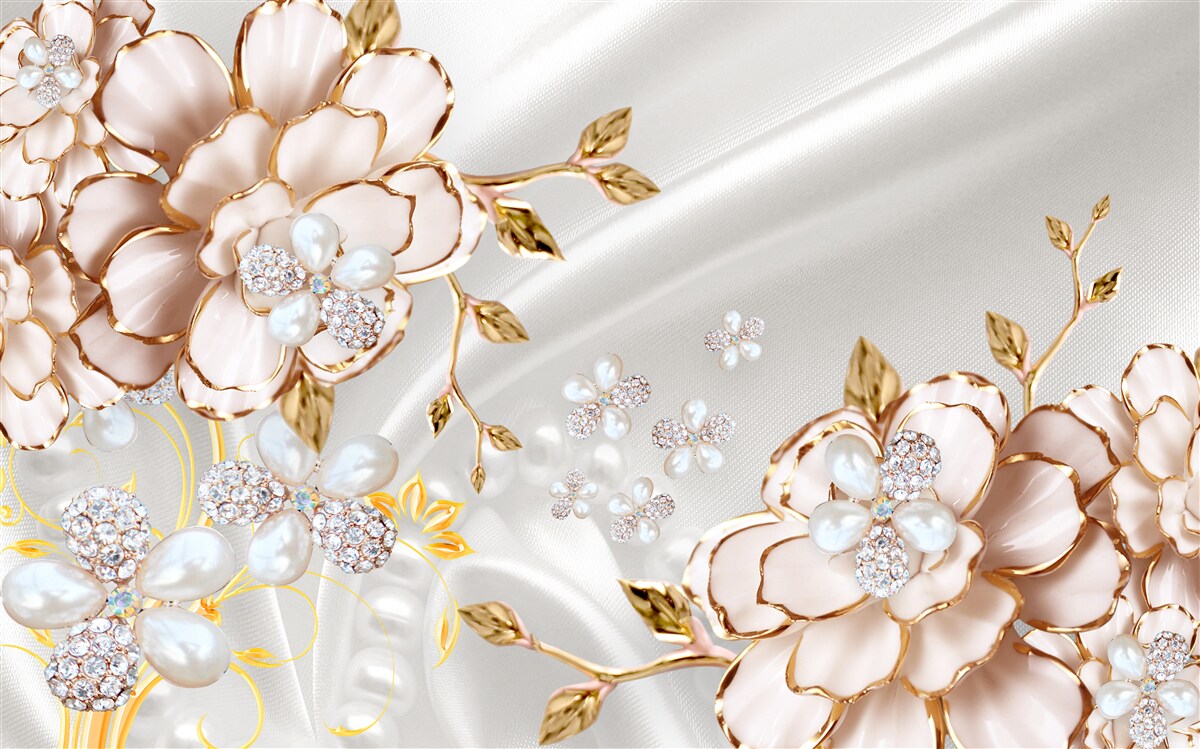 Fototapeta pivonky pokryté perlami zlatých odtieňov