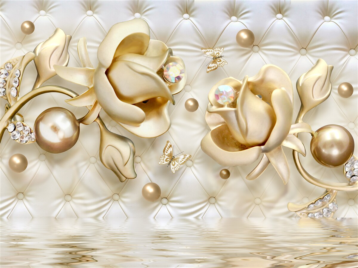 Fototapeta diamantové ruže v zlatom odtieni