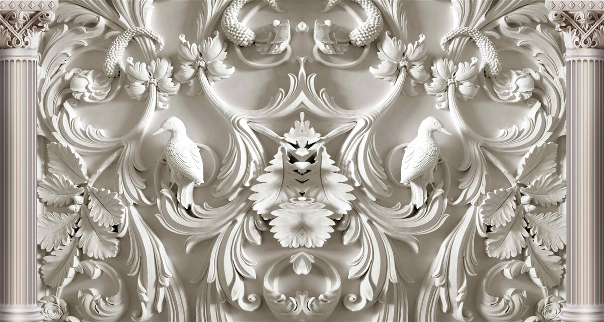 Fototapeta objemové biele detaily na stene