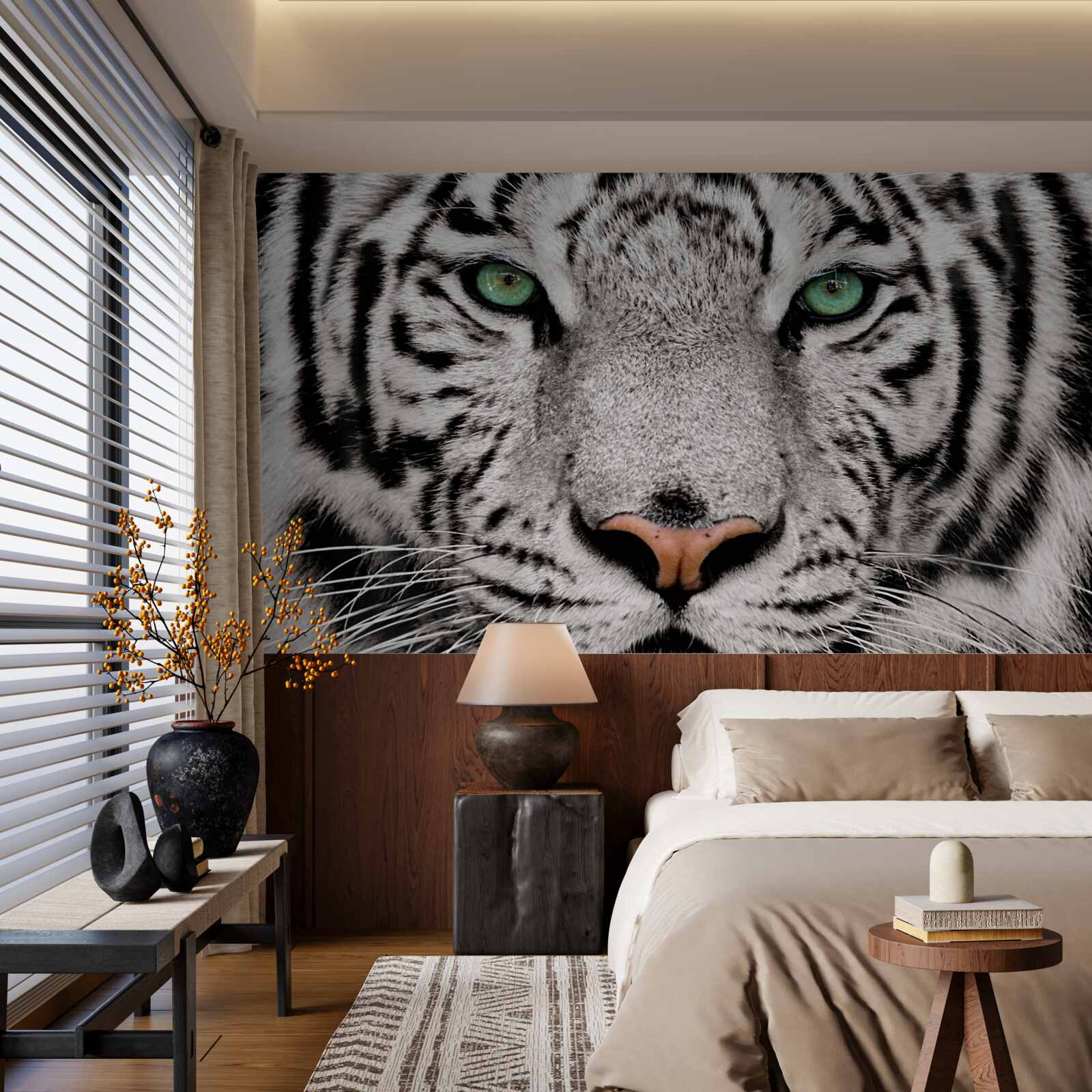 Fototapeta obraz bieleho tigra