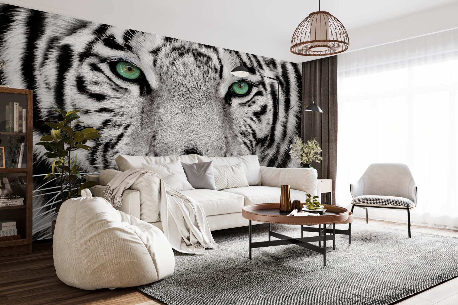 Fototapeta obraz bieleho tigra