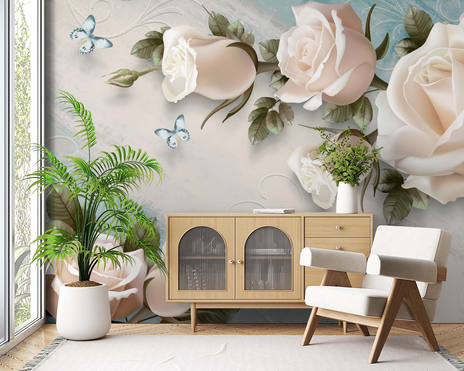 Fototapeta jemné krémové ruže