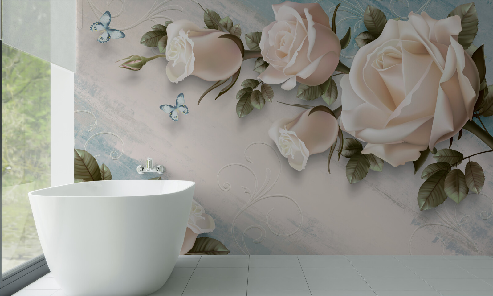 Fototapeta jemné krémové ruže