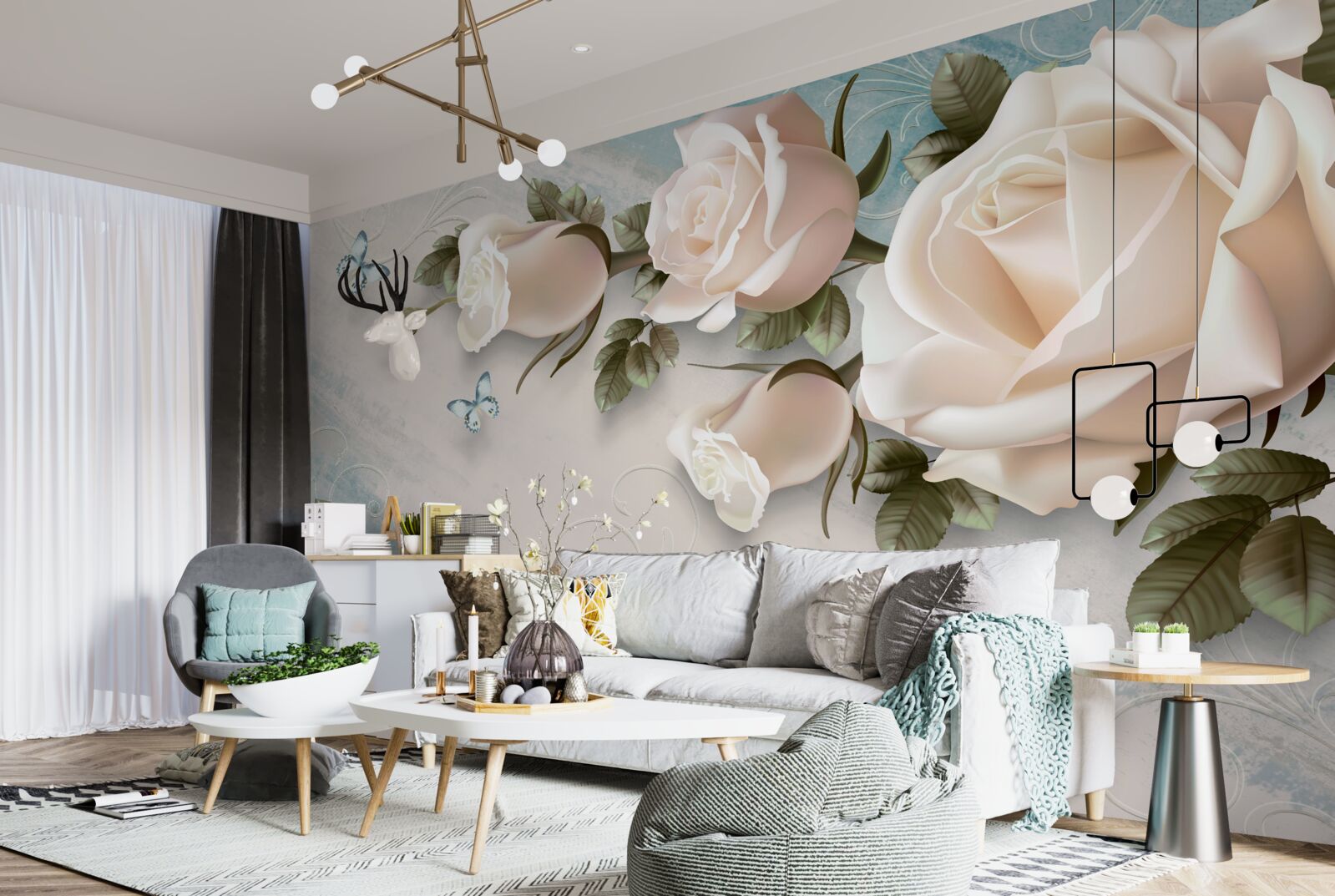 Fototapeta jemné krémové ruže