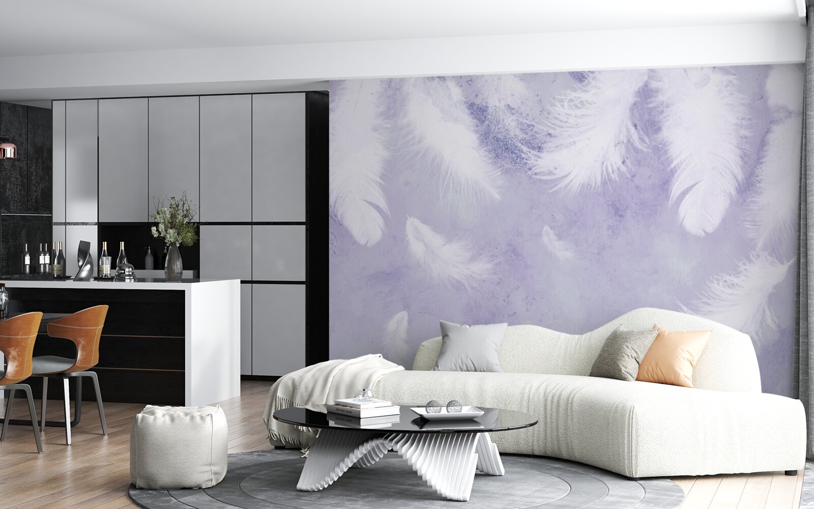 Fototapeta plávajúce biele perie