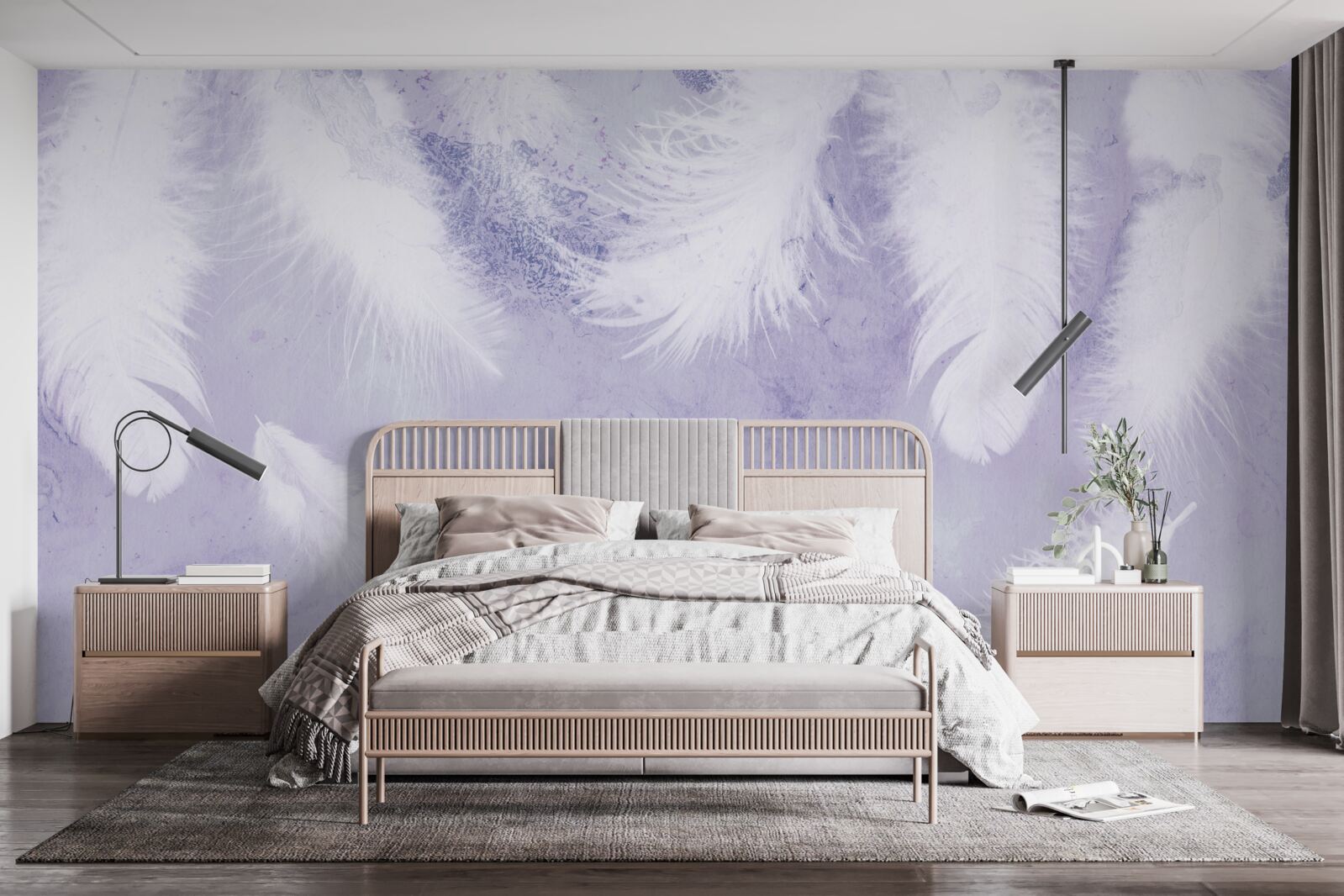 Fototapeta plávajúce biele perie