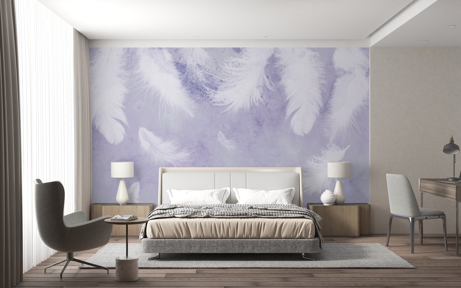 Fototapeta plávajúce biele perie