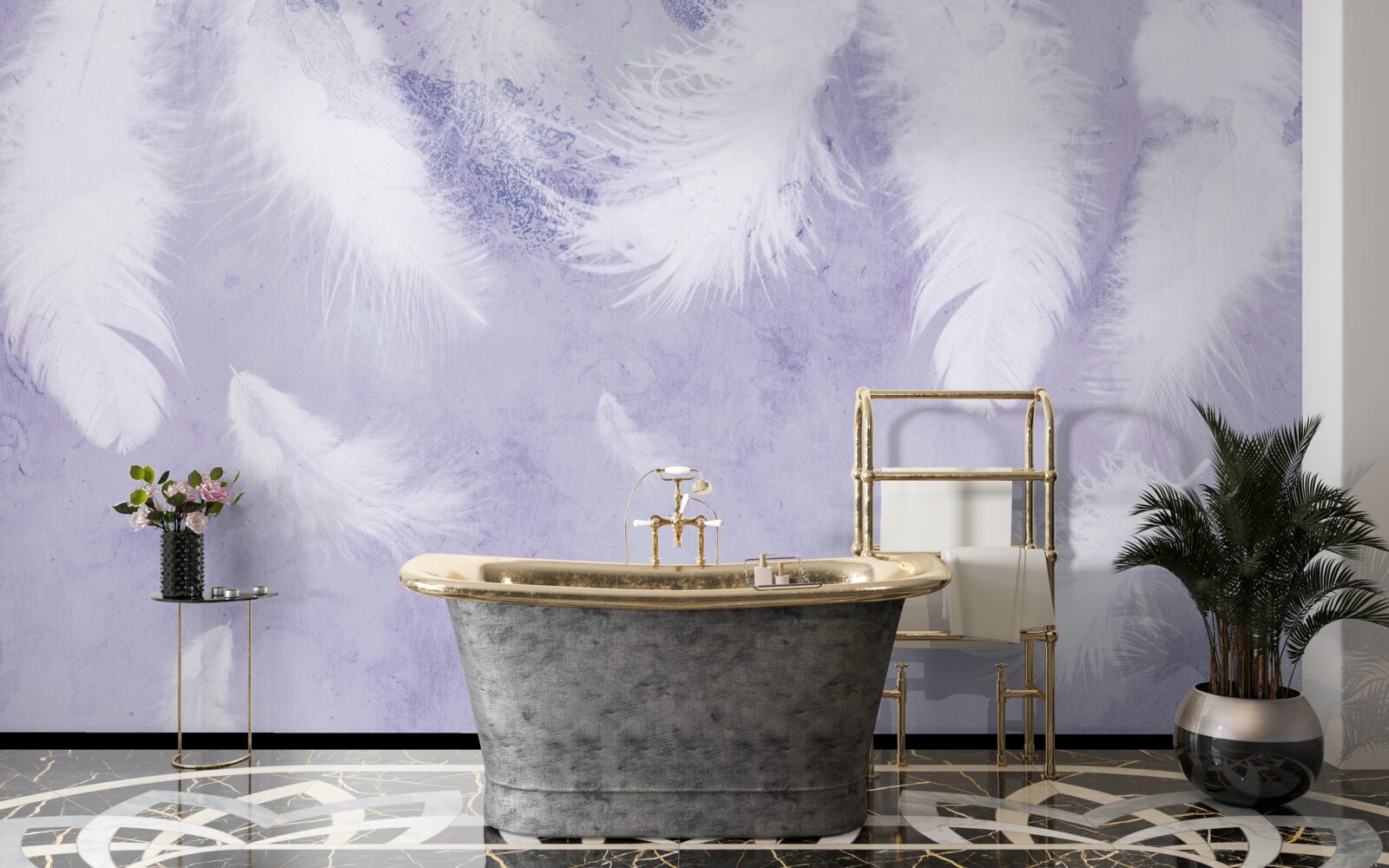 Fototapeta plávajúce biele perie