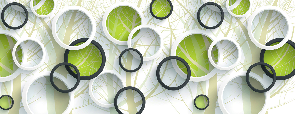 Fototapeta biele a zelené kruhy nad sebou