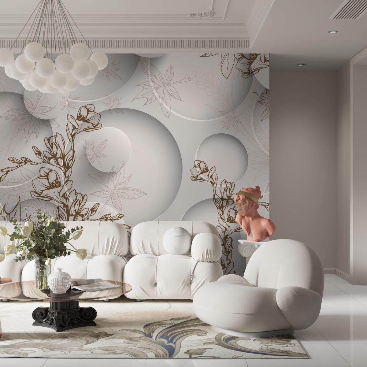 Fototapeta magnólie sú biele a okrúhleho tvaru