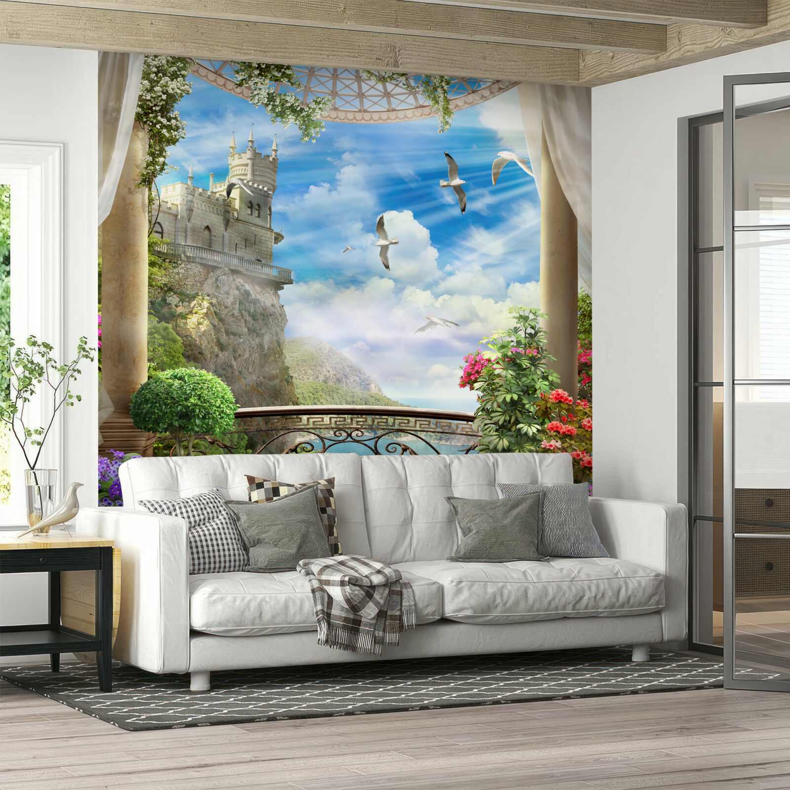 Fototapeta terasa s výhľadom na lastovičie útočisko