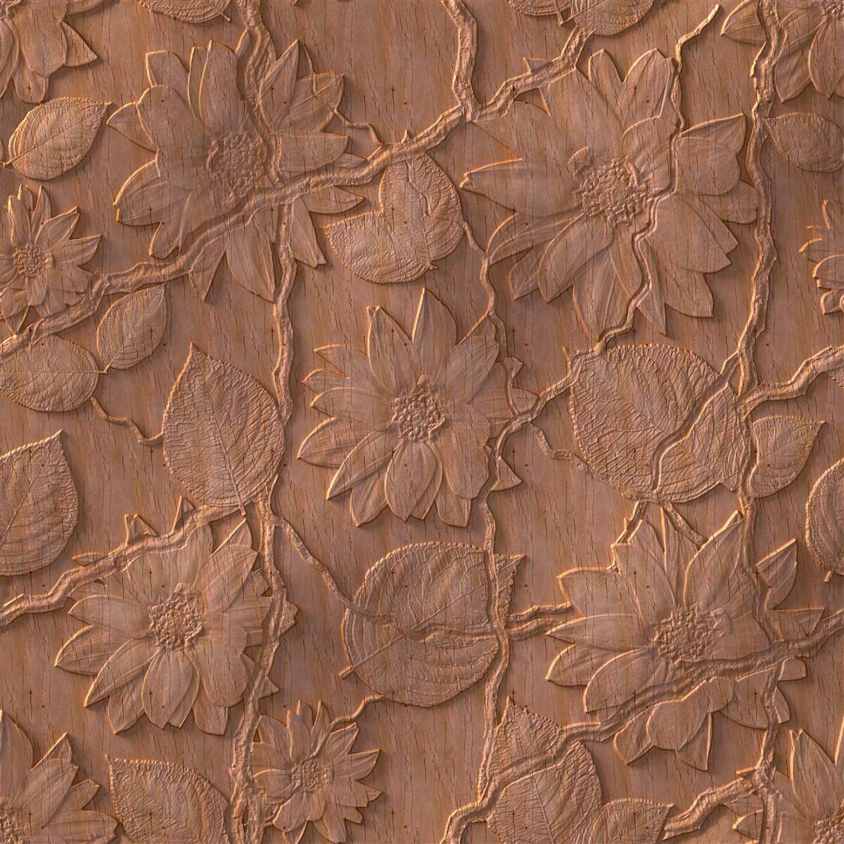 Fototapeta omietka s kvetmi, vyrobená zo surového dreva