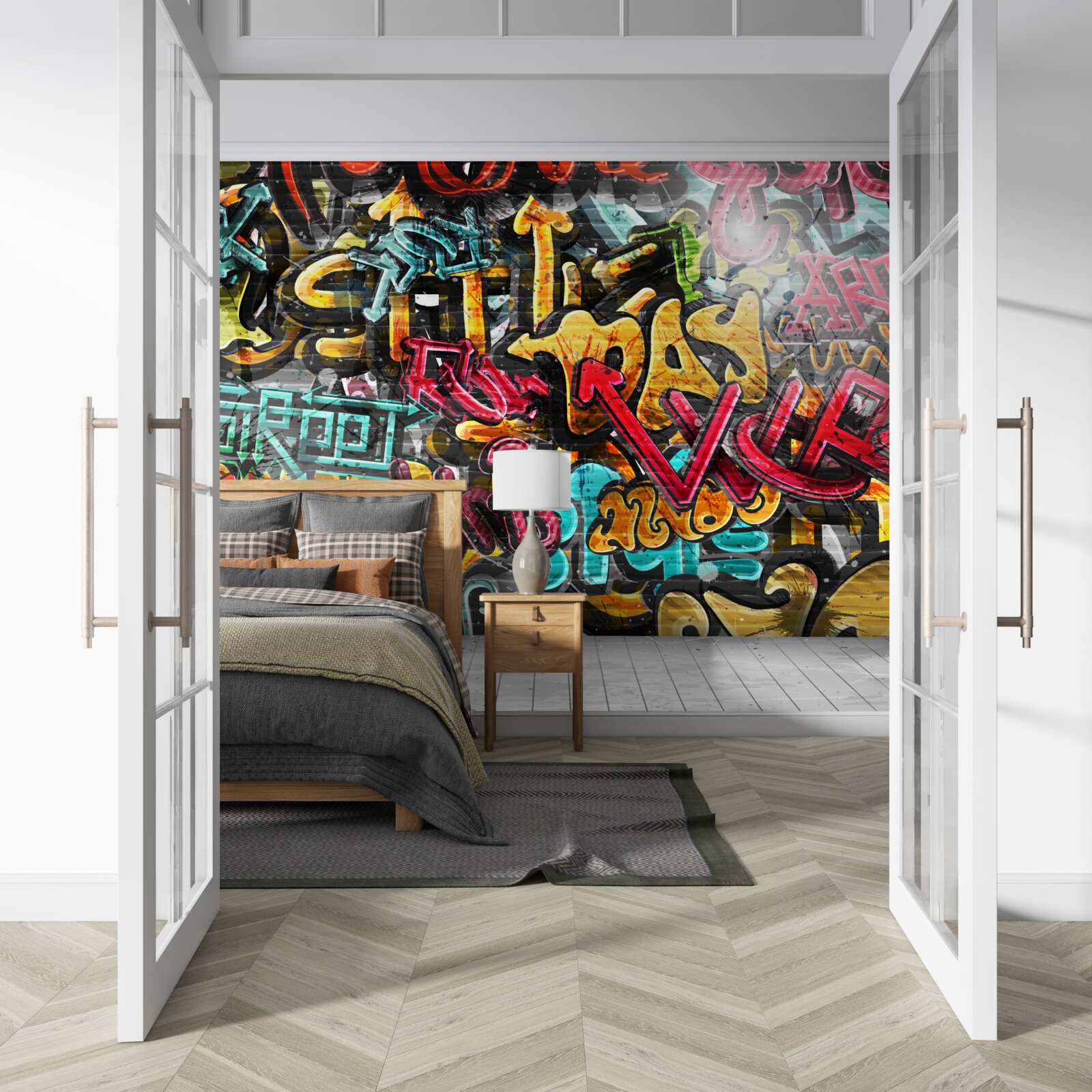 Fototapeta svetlé graffiti na uliciach