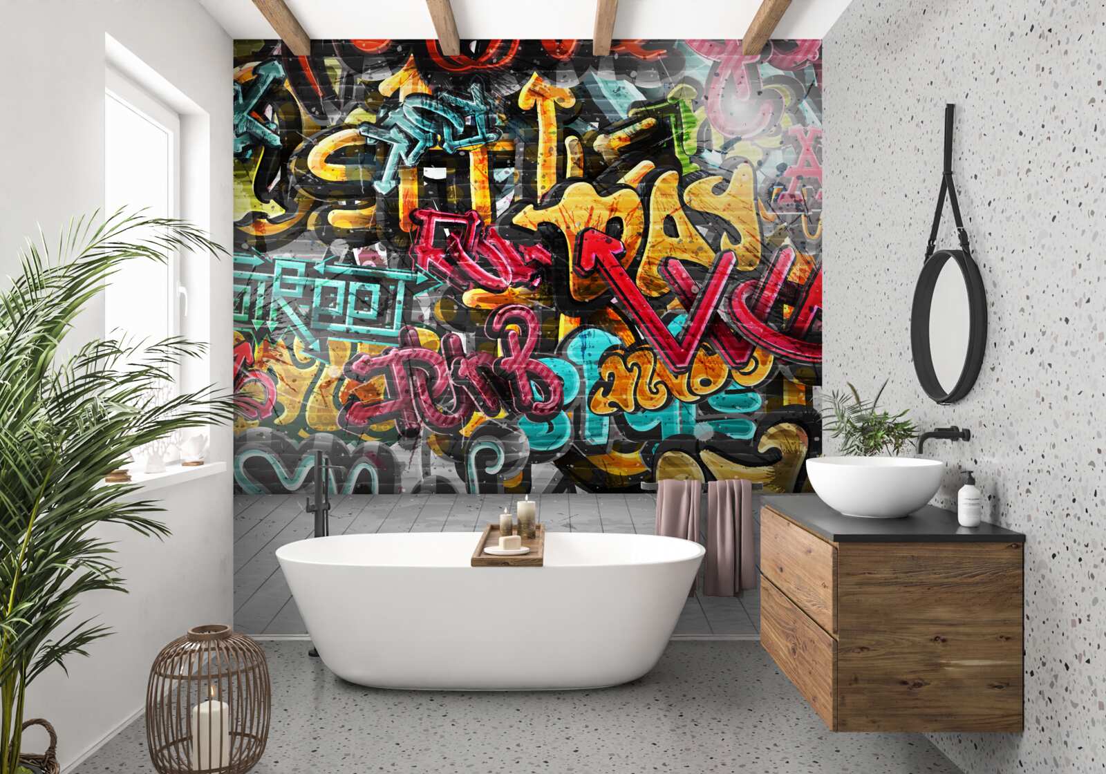 Fototapeta svetlé graffiti na uliciach