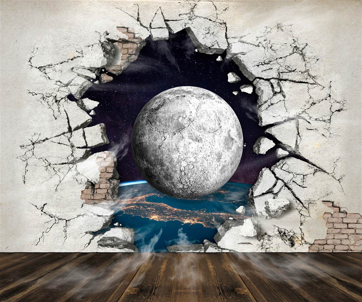 Fototapeta Stena je zničená v mesačnom svetle