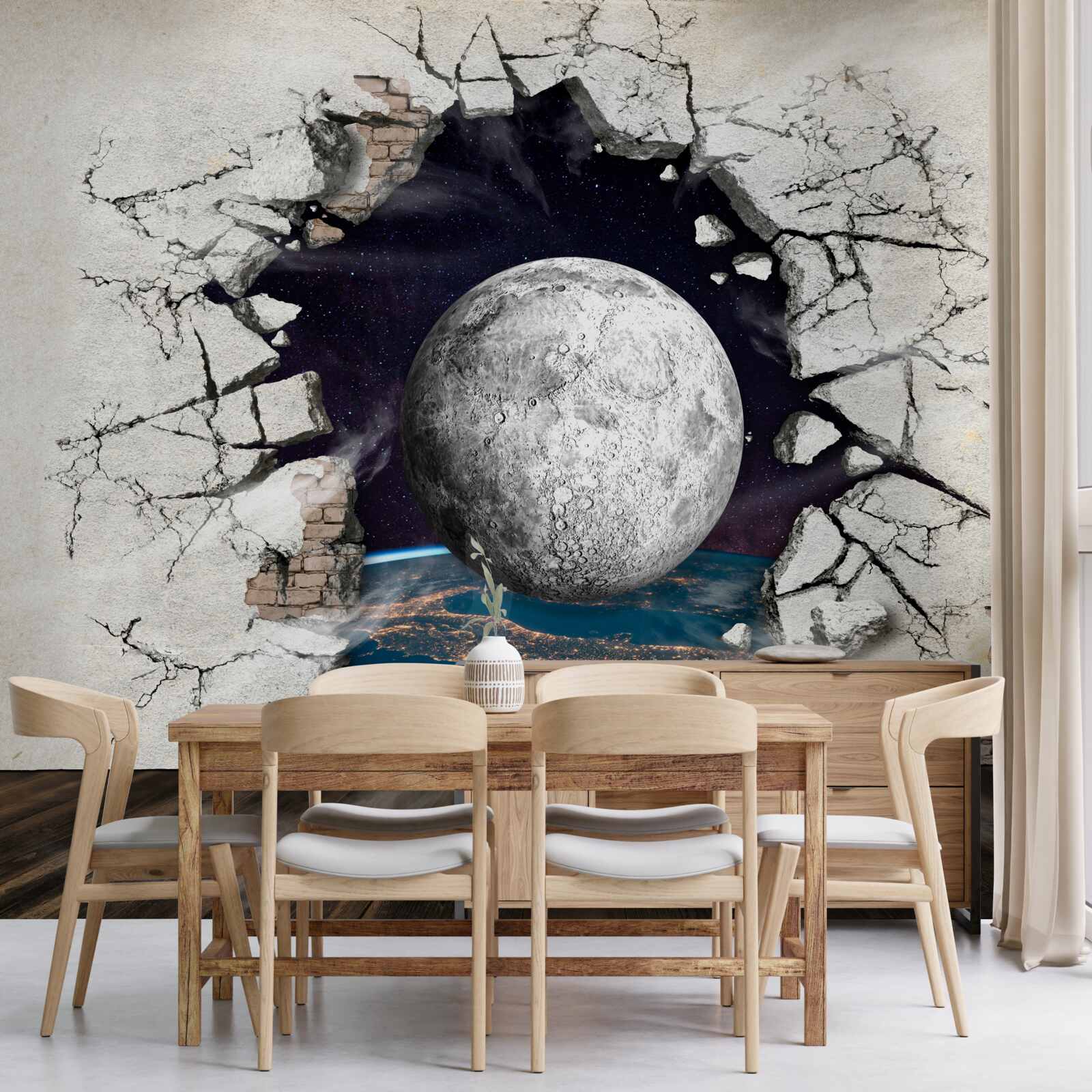 Fototapeta Stena je zničená v mesačnom svetle