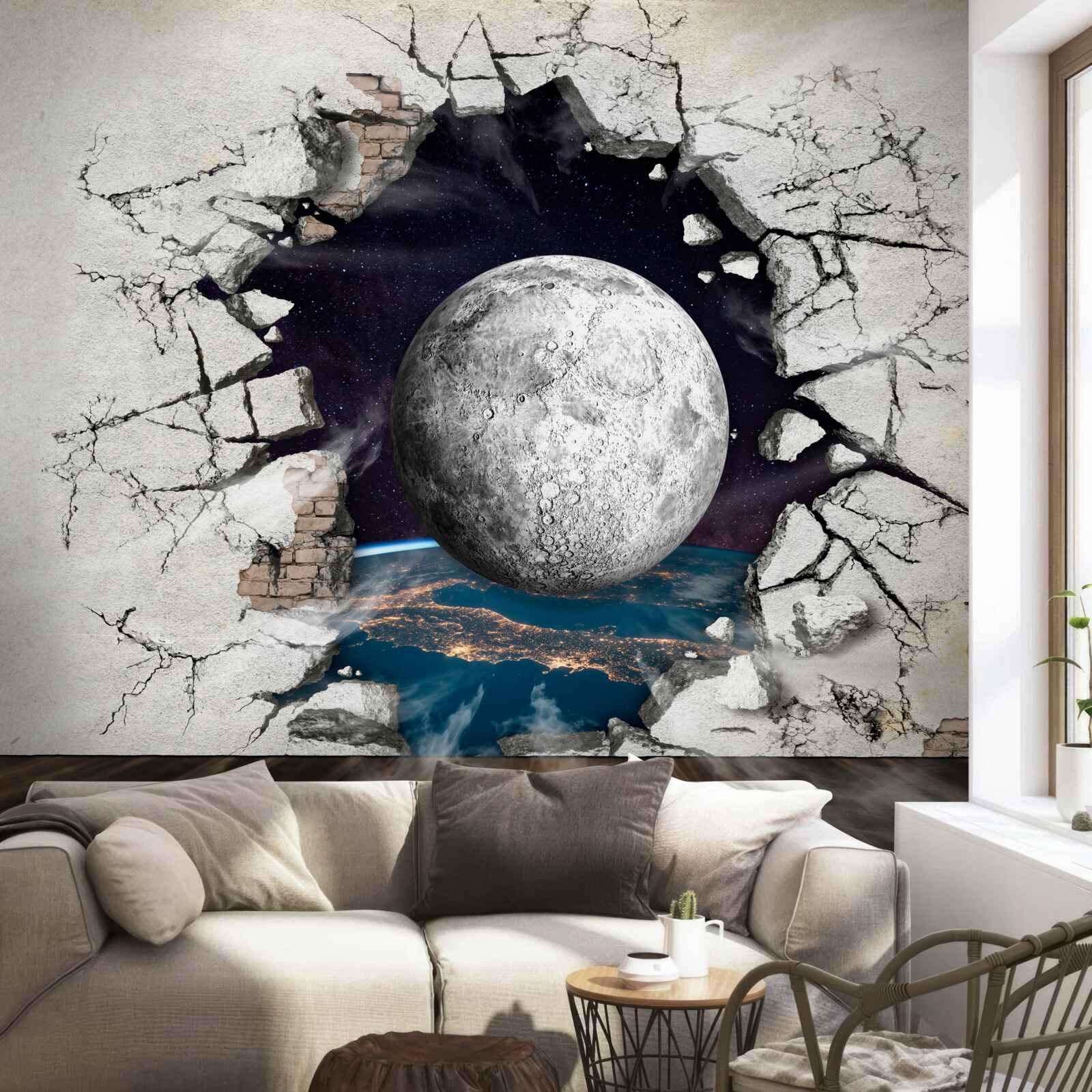 Fototapeta Stena je zničená v mesačnom svetle