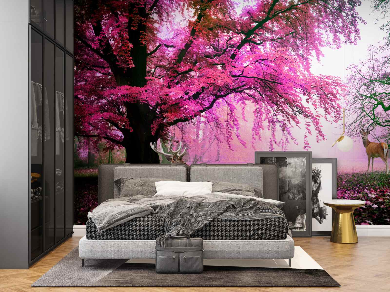 Fototapeta okolo lieta sakura v ružovom