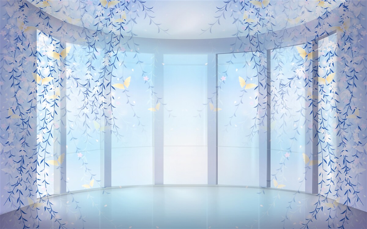 Fototapeta balkón s panoramatickým výhľadom v odtieňoch modrej