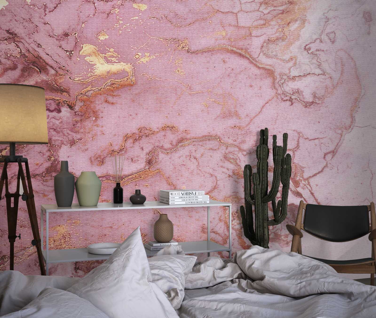 Fototapeta mramorový vzor v jemných odtieňoch ružovej