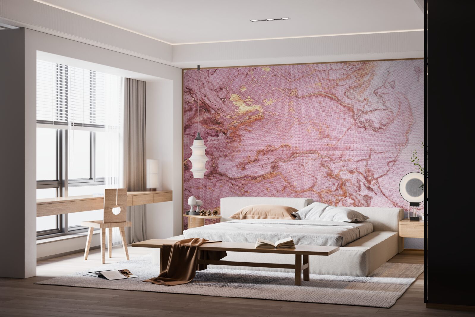 Fototapeta mramorový vzor v jemných odtieňoch ružovej