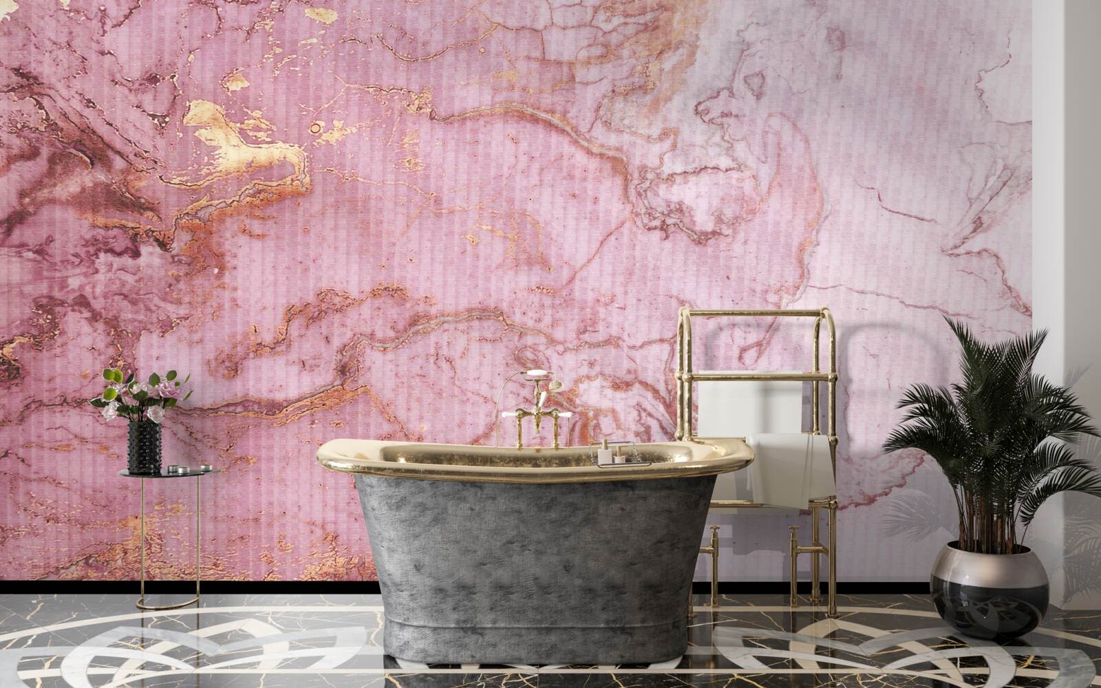 Fototapeta mramorový vzor v jemných odtieňoch ružovej