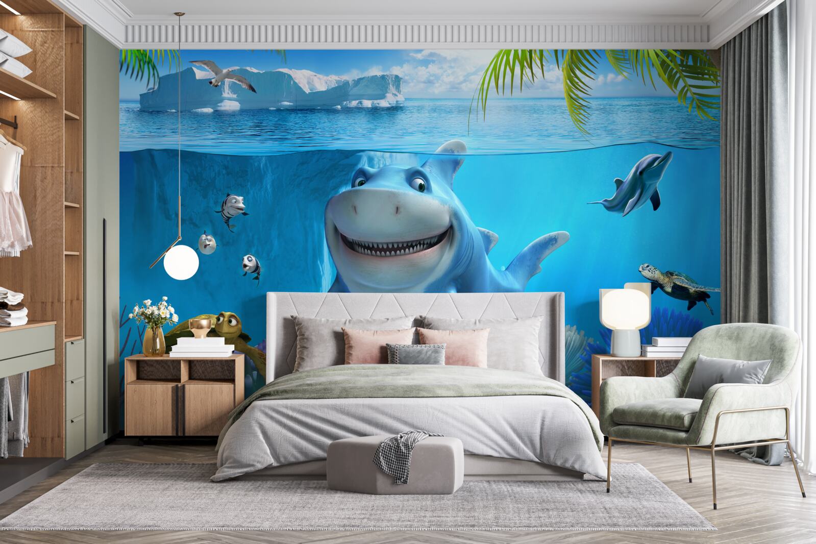 Fototapeta animovaní obyvatelia podmorského sveta