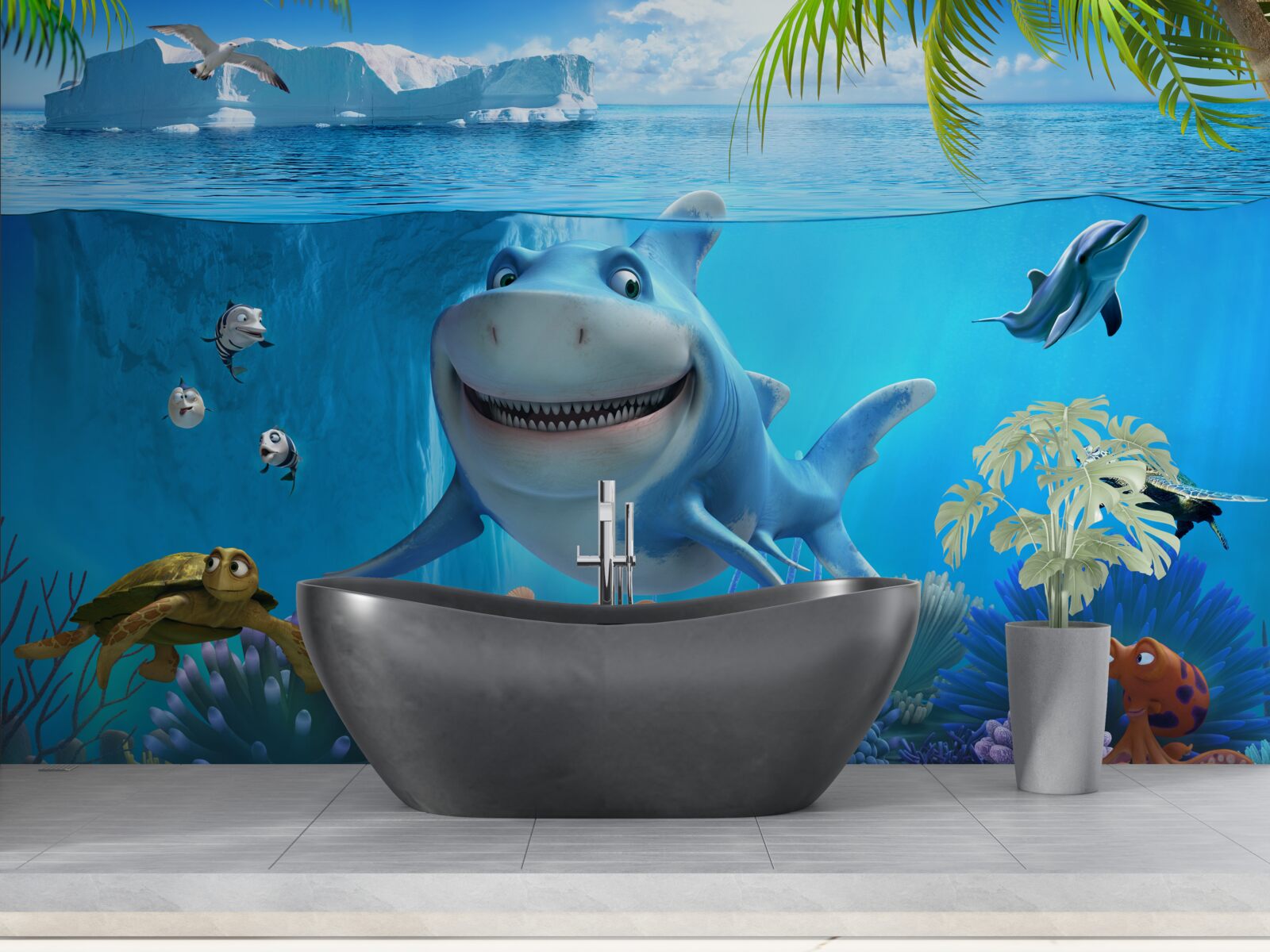 Fototapeta animovaní obyvatelia podmorského sveta