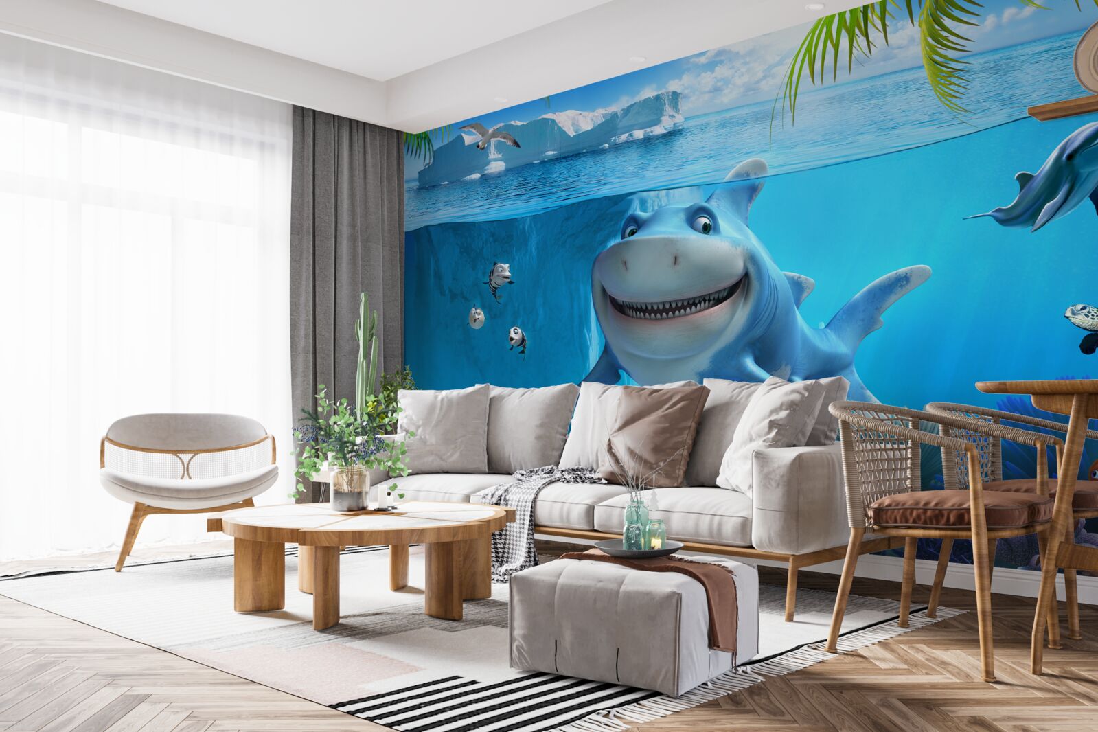 Fototapeta animovaní obyvatelia podmorského sveta