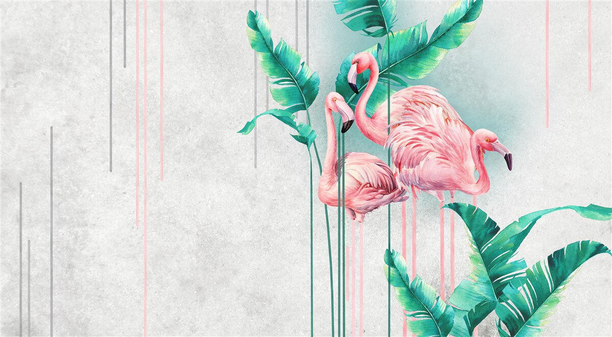 Fototapeta tropické ružové plameniaky