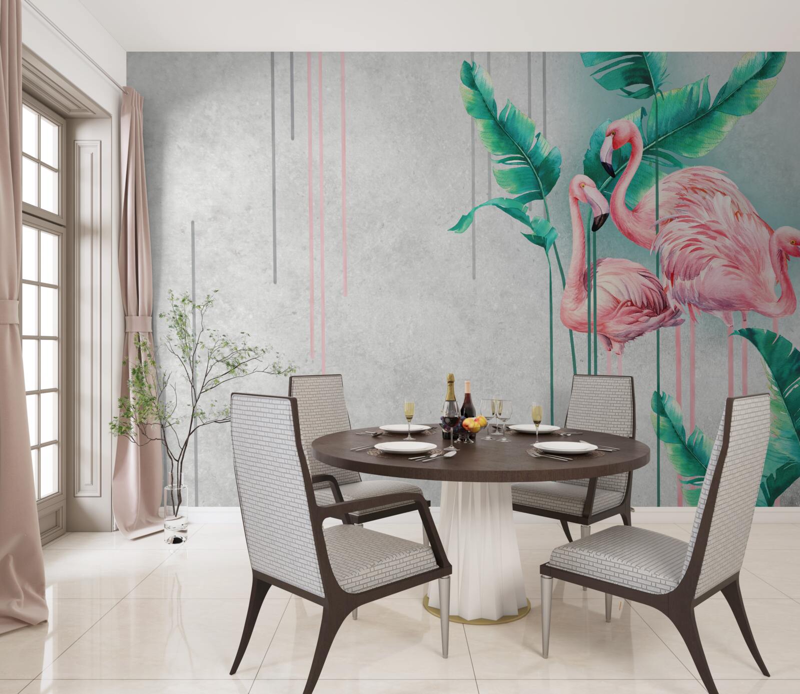 Fototapeta tropické ružové plameniaky