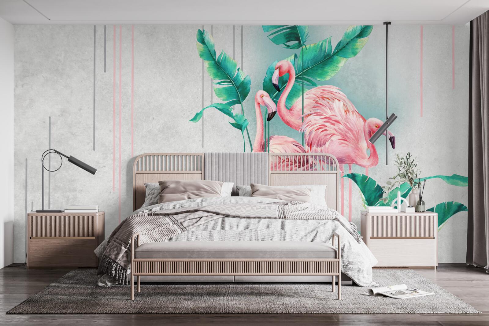 Fototapeta tropické ružové plameniaky