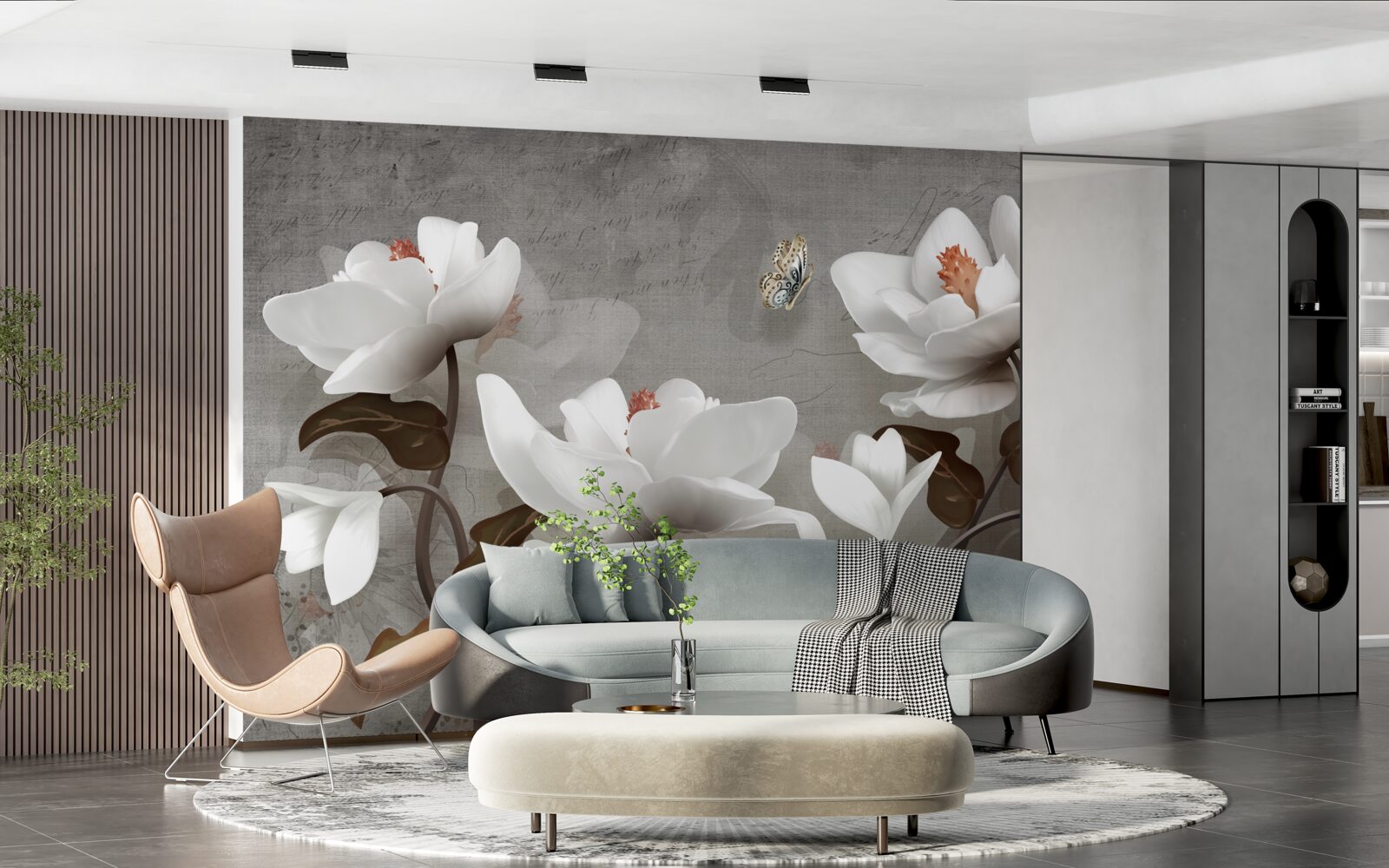 Fototapeta Moľa letiaca nad snehovo bielymi púčikmi