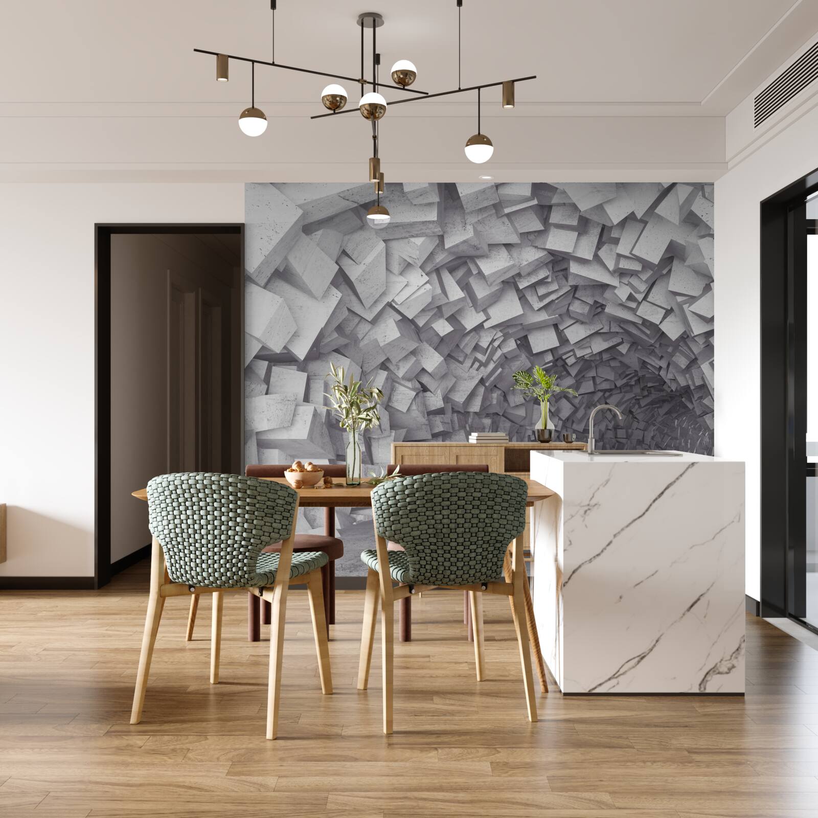 Fototapeta 3D tvary vytvárajú tunel