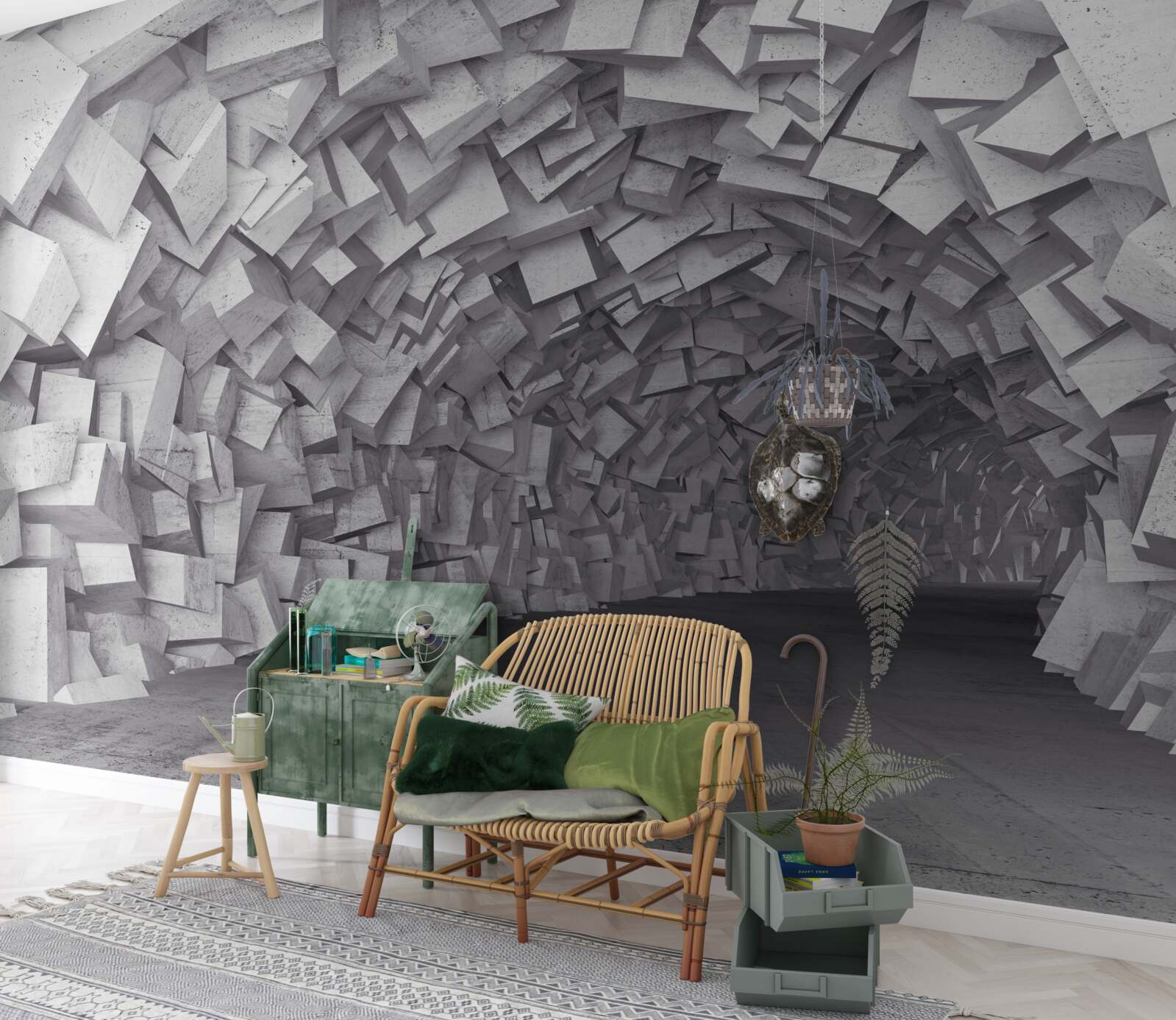 Fototapeta 3D tvary vytvárajú tunel