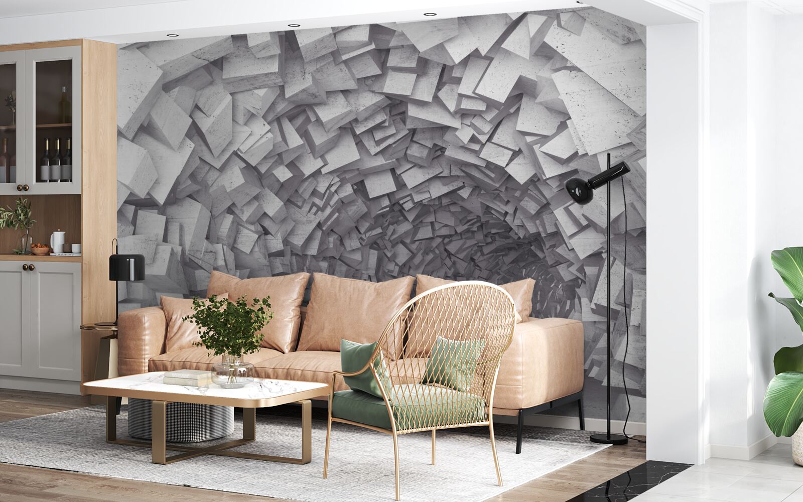 Fototapeta 3D tvary vytvárajú tunel